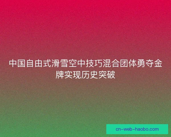 中国自由式滑雪空中技巧混合团体勇夺金牌实现历史突破